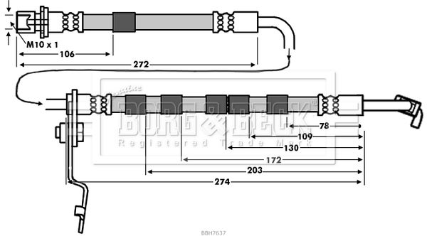 BORG & BECK stabdžių žarnelė BBH7637